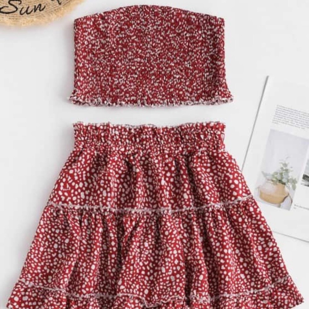 Zaful two piece bandeau and skirt set